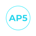 AP Score Calculator logo, a cyan AP5 emblem in a circle on a light gray square badge
